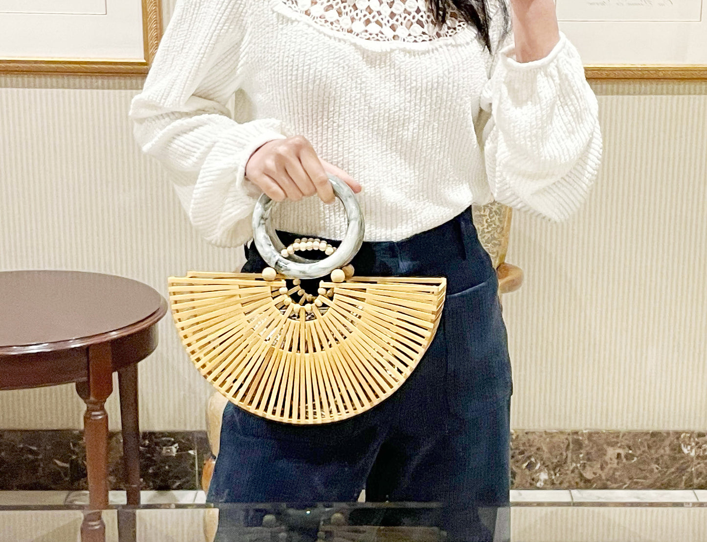 Orb Marble Handle Tote